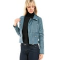 thumbnail image 5 of Made by Olivia Women's Long Sleeve Zipper Closure Moto Biker Faux Leather Jacket, 5 of 7