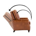 thumbnail image 4 of Upholstered Genuine Leather Recliner Chair Set of 2 with Solid Wood Legs, Saddle, 4 of 10