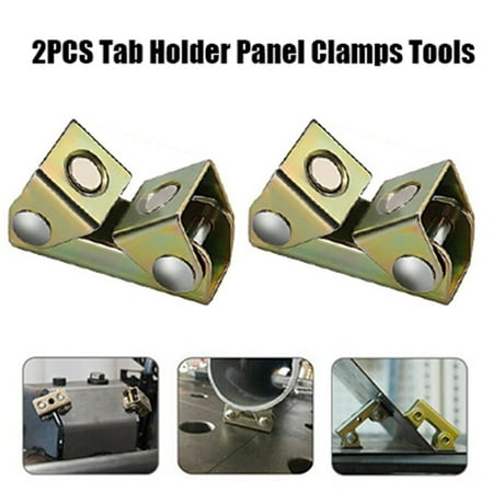 

2PCS Tab Holder Panel Clamps Tools Stainless Steel Gold Adjustable V-Type Fixture Clamp Tab Holder Welding Tools (56 x 27 x 12.5mm)
