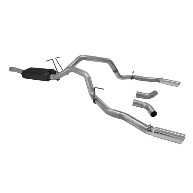 Flowmaster Exhaust System Kit 817505 Force II Cat Back System; Stainless Steel; With Muffler; 3 Inch Pipe Diameter; Dual Exhaust With Dual Exit; Rear/Side Exit