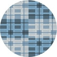 thumbnail image 1 of Ahgly Company Machine Washable Indoor Round Transitional Jeans Blue Area Rugs, 6' Round, 1 of 7