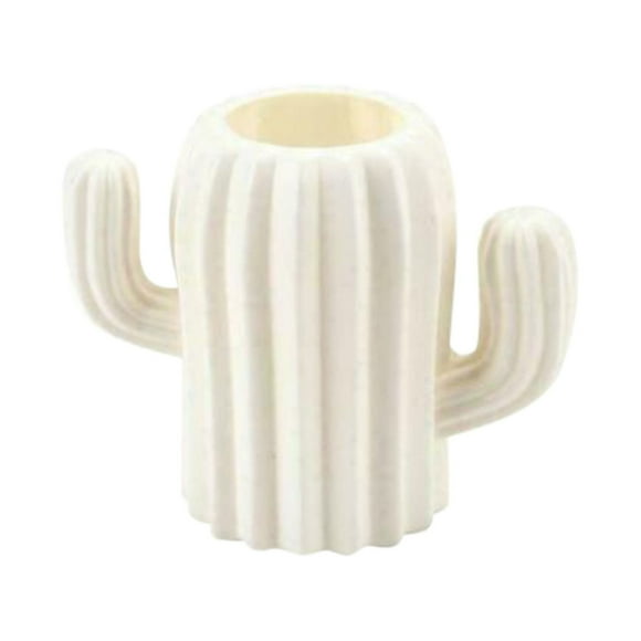 RXIRUCGD Cute Pen Holder, Pencil Holder for Desk, Plastic Desk Organizer, Durable Plastic Pencil Cup, Decorative Makeup Brush Holder Cup, Stationery Holder for Office, School, Home White