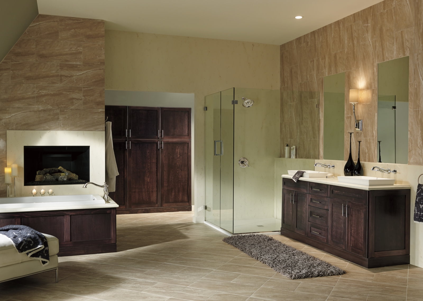 Delta Cassidy Two Handle Wall-Mount Bathroom Faucet Trim in Champagne Bronze (Valve Not Included) T3597LF-CZWL