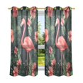 thumbnail image 6 of Yayeee Window Curtains Set of 2 for Living Room Light Filtering 63"x42", Red Flamingo Pattern, 6 of 7