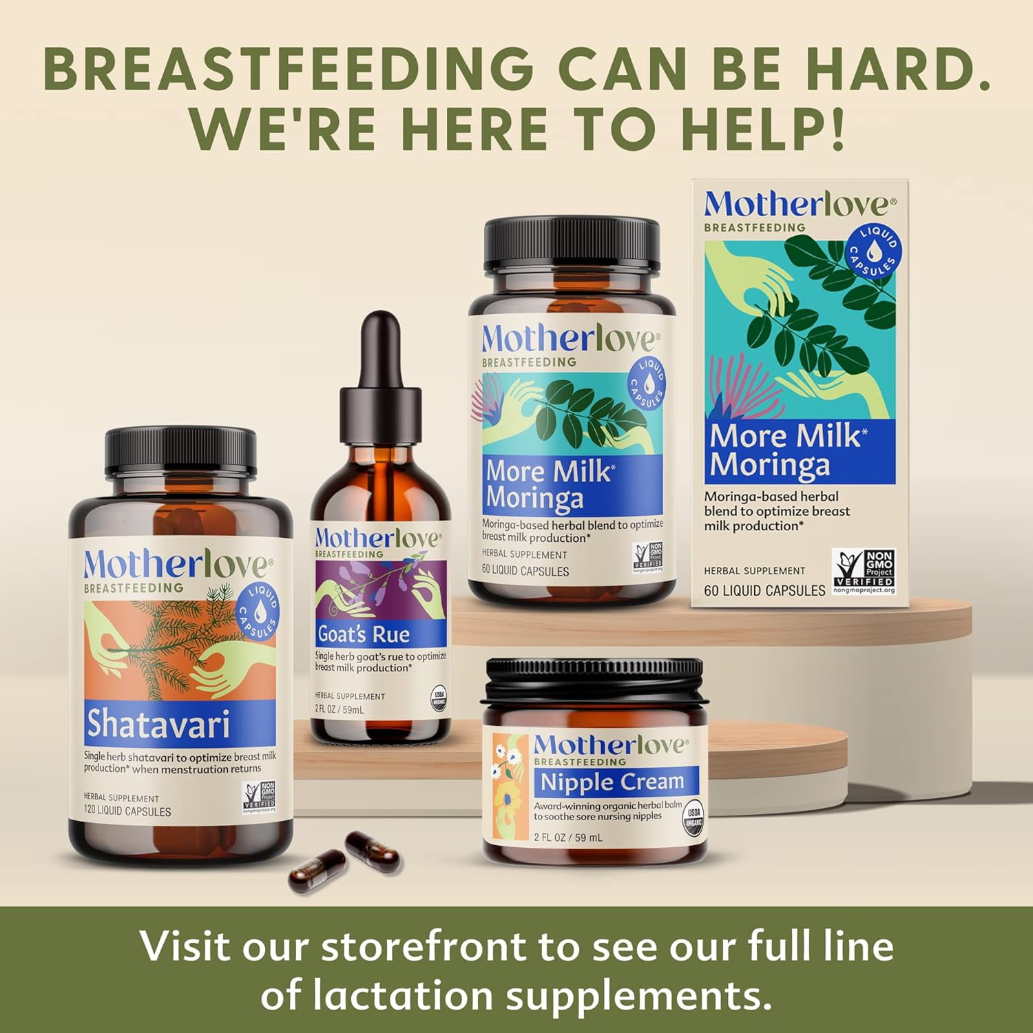Motherlove Moringa, Single-Herb Lactation Supplement, 60 Liquid Caps