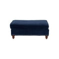 thumbnail image 2 of Newboti Furniture Living Room XL- Cocktail Ottoman Indigo Blue Velvet Accent Studding Trim Wooden Legs 07207, 2 of 9