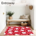 thumbnail image 3 of ODIKA 3'x5' Machine Washable Non-Slip Area Rug, Jolly Frosty Wonderland Decorative Seasonal Entrance Pathway High Traffic Rug, Red, 504024, 3 of 7