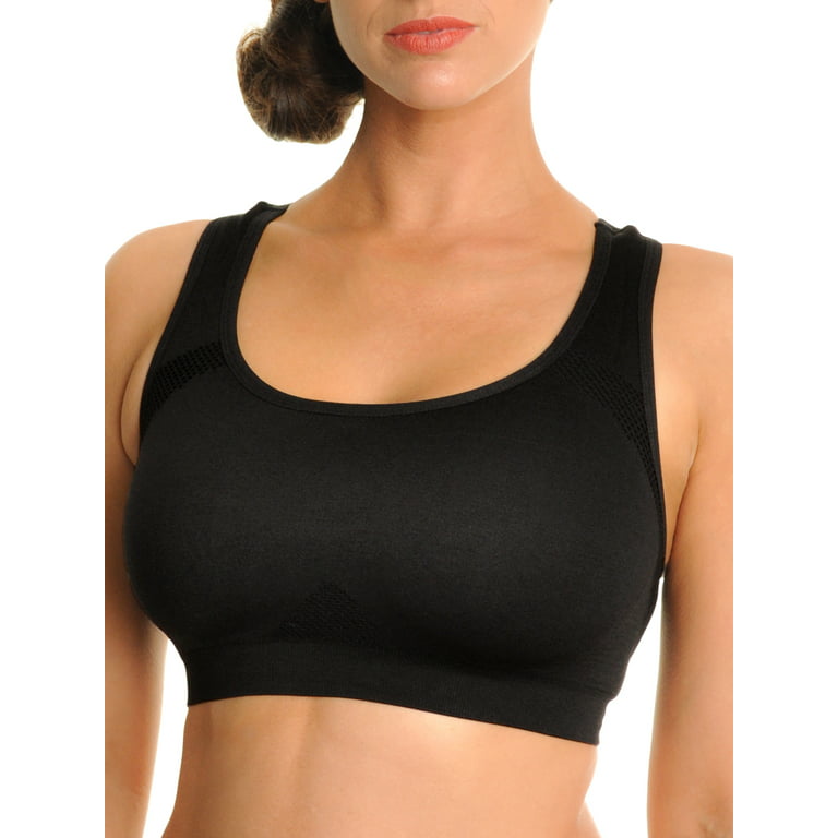 Angelina Seamless Double Layer Racerback Sports Bras (3 or 12 Pack