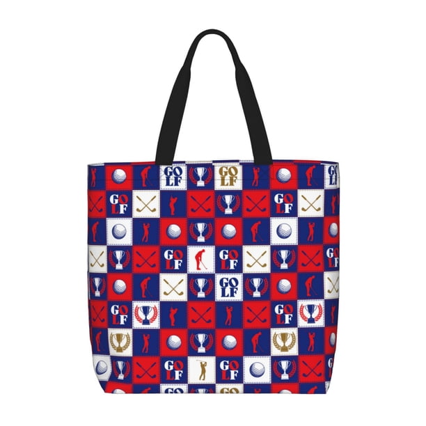 Fotbe golf Bolsa Tote con Estampado para Mujer, Bolsos con Cremallera, Bolsa de Hombro Casual de Gran Capacidad con Bolsillos Internos