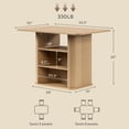 thumbnail image 2 of LAZZO 43.3" Dining Table for 4 People, Small Rectangular Kitchen Table with 3-Tier Storage Shelf, Oak, 2 of 9