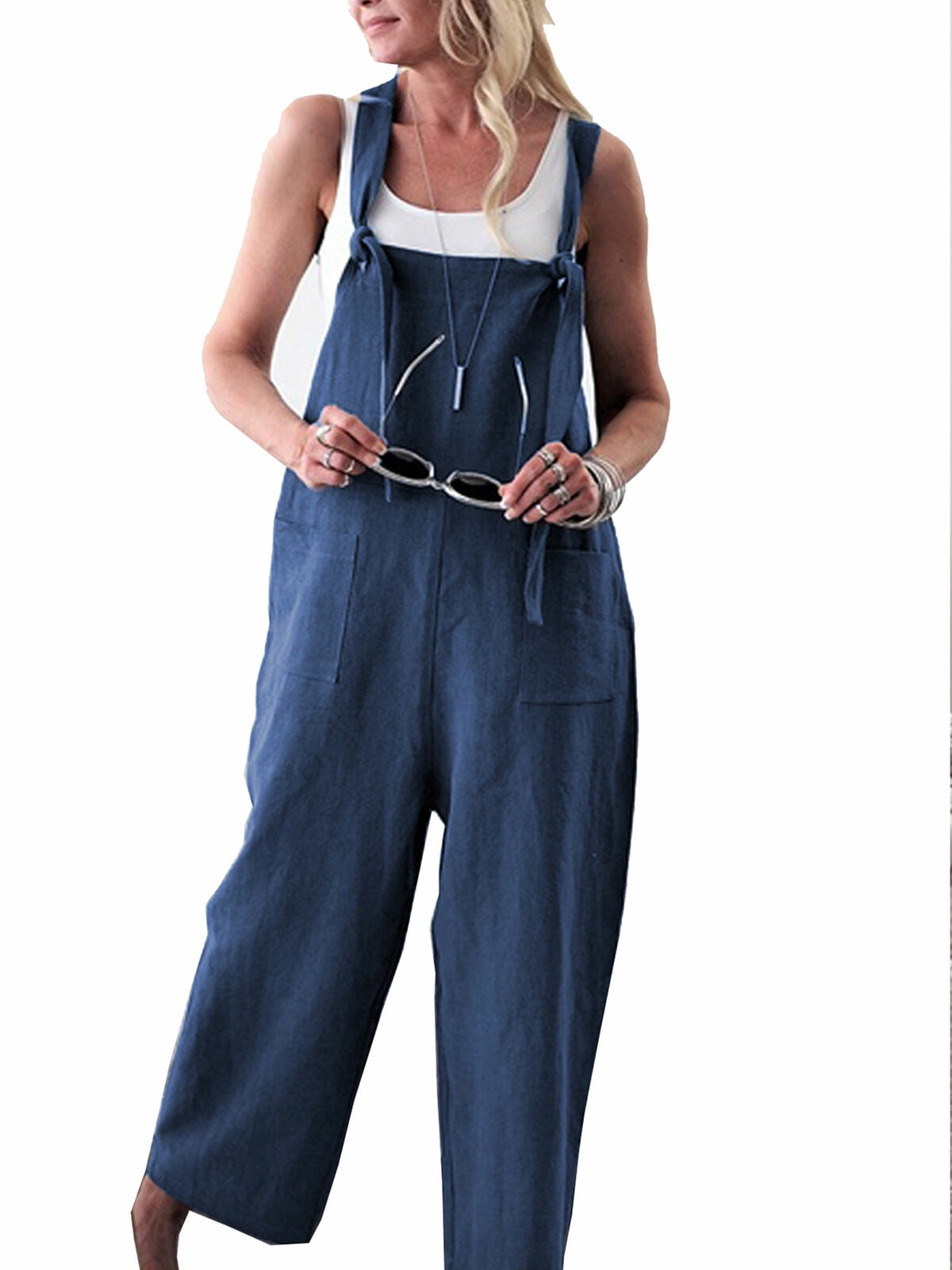 black dungaree trousers