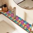 thumbnail image 2 of Yayeee Faucet Mat for Kitchen Sink 14.7" Diatomite Long Splash Guard Pad, Vibrant Leaves Pattern, 2 Pack, 2 of 7