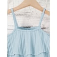 thumbnail image 4 of xiaxaixu Kids Girls Clothes Suits Solid Color Ruffles Sleeveless Sling Tank Tops and Elastic Waist Pleated Wide-Leg Pants 2Pcs Set, 4 of 7