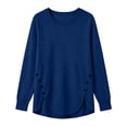 thumbnail image 7 of hotojiny Oversized Tshirts for Women Crewneck Curved Hem Tunic Tees Long Sleeve Loose Basic Tops Fall Pullover(Navy,X-Large), 7 of 7