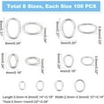 thumbnail image 6 of 1box PH 800pcs 8 Styles Oval Jump Rings 304 Stainless Steel Open Jump Rings Jewelry Connector Findings for DIY Earring Bracelet Necklace Jewelry Crafts Making Length 4mm~8mm Silver, 6 of 9