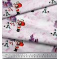 thumbnail image 3 of Soimoi Viscose Chiffon Fabric Snowman,Santa & Tree Christmas Printed Craft Fabric by the Yard 42 Inch Wide, 3 of 3