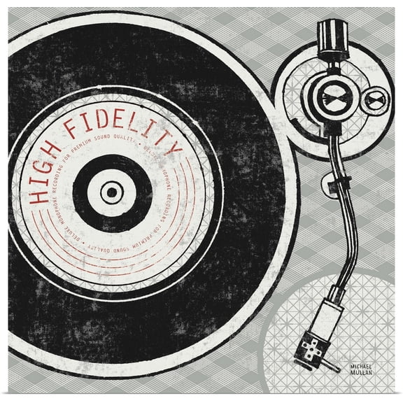 Great BIG Canvas | Rolled Michael Mullan Poster Print entitled Vintage Analog Record Player
