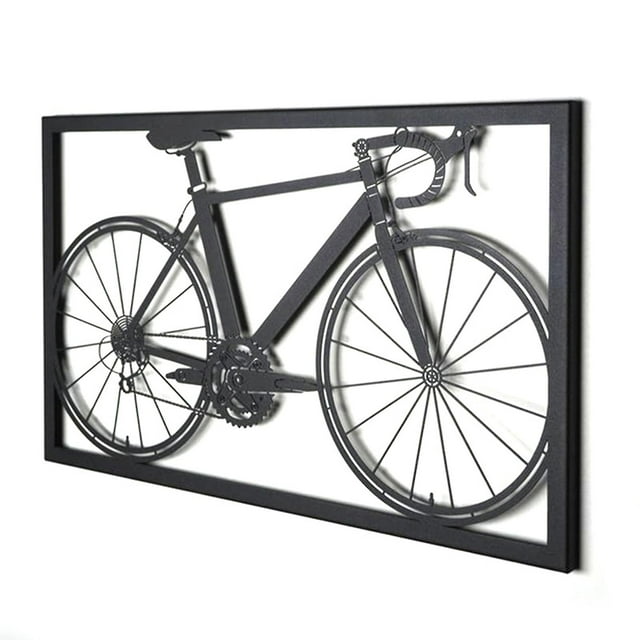 Adorno de bicicleta de metal, siluetas para colgar en la pared, arte de pared hecho a mano, decoración del hogar (tamaño S) BRILLAR Rojo Verde