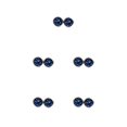 thumbnail image 3 of yingyy 1 Paire de Boucles d'Oreilles Rondes Bijoux Incrustés de Strass Légers pour Fête d'Anniversaire Bleu Foncé 5Set, 3 of 6