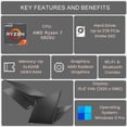 thumbnail image 6 of Lenovo V-Series V15 15.6" FHD Business Laptop, AMD Ryzen 7, 16GB RAM, 512GB SSD, Black, 6 of 7