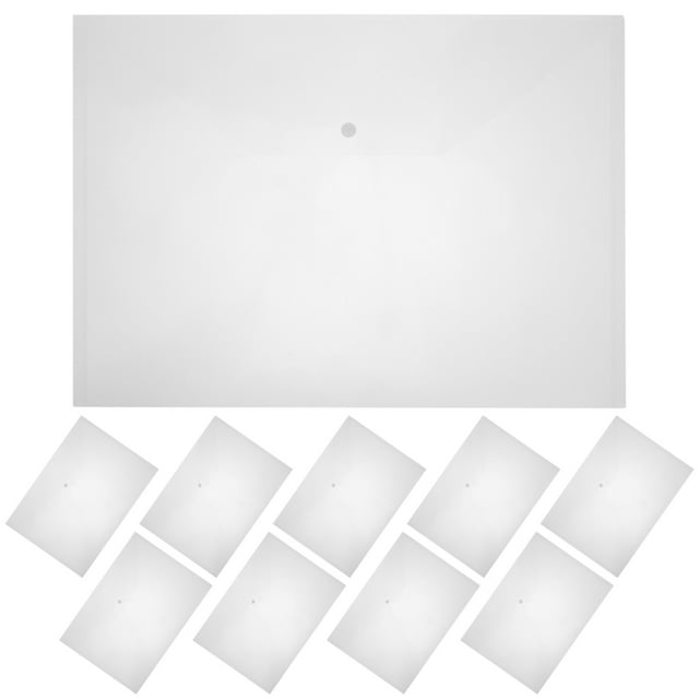 10 Uds. Sobres de plástico para archivos, diseño de botones, carpetas para documentos, carpetas gruesas para archivos de oficina