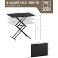 thumbnail image 2 of FanttikOutdoor Folding Table, One-Handed Height Adjustment, 3 Heights, Multi-Functional Small Folding Table 28 inch, TV Tray, Portable Dinner Table, No Assembly, 1 Pack, Black Zeta X1 Pro, 2 of 16