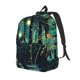 thumbnail image 1 of Disketp Mystical Black Cat Fireflies print Canvas Backpack Lightweight Travel Daypack Student Rucksack Laptop Backpack-Medium, 1 of 5