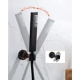 thumbnail image 2 of ZHAOCHENG Soporte para cabezal de ducha de pared de acero inoxidable SUS304, soporte para cabezal de ducha ajustable, negro mate, A13021B, 2 of 5