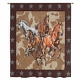 thumbnail image 2 of Brown Retro Horse Sheer Curtains 45 Inches Long, Vintage Western Stars Country Light Filering Curtains, Breathable Simi Curtain Privacy Drapes for Kitchen Bathroom Lightweight Small Window Treatment, 2 of 9