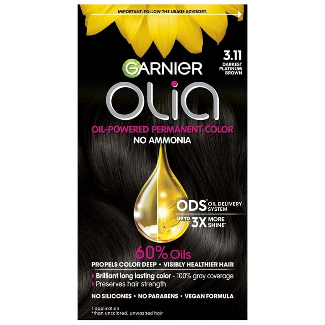 Tinte para el cabello Garnier Olia Ammonia-Free 3.11 Darkest Platinum Brown
