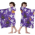 thumbnail image 4 of Halloween Cute Ghosts and Skeletons Hooded Bath Towel，50"x30" for Ages 3 To 12 Kids, Quick Dry Lightweight Soft Microfiber Hood Beach Towel Cover Up for Kids, 4 of 7