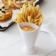 thumbnail image 2 of Soporte autónomo 2 en 1, cono para freír francés con vaso para inmersión, utensilios para patatas, vajilla, patatas fritas, soporte para cono, tazas para freír francés, 2 of 5