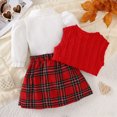 thumbnail image 2 of WXFAZCVU Girls School Outfits Dress Shirt Knitted Sleeveless Vest and Skirts Set Fashion Clothes Size 5Y, 2 of 4