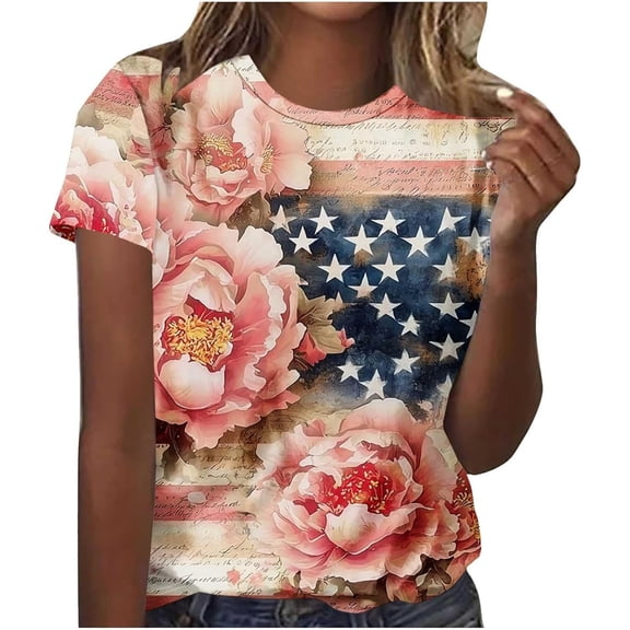 Womens Tops T-Shirts Lightweight Neck Outings Easy Styling Tees