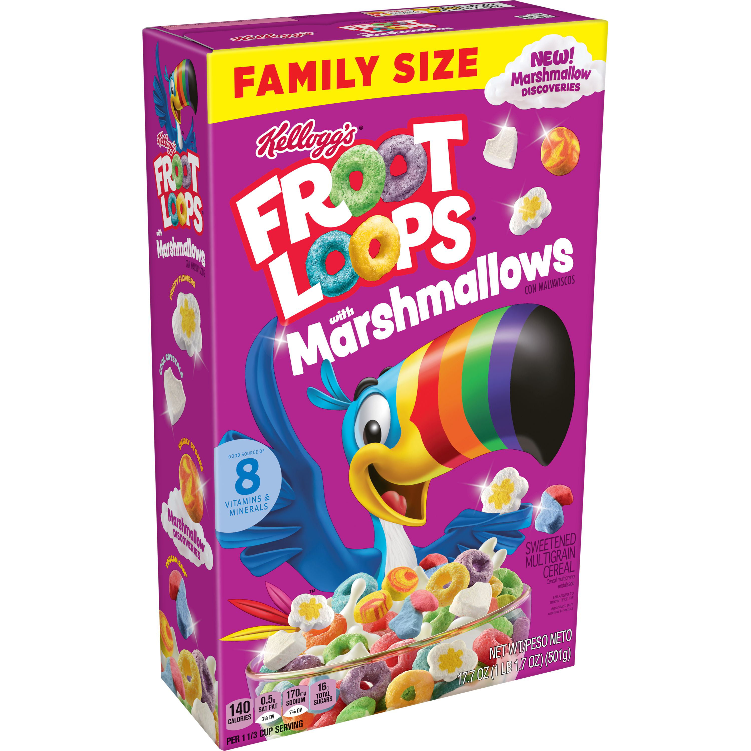 Kellogg's Froot Loops Breakfast Cereal with Marshmallows, Original with ...