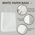 thumbnail image 6 of BagDream 25Pcs 5.25x3x8" Small Gift Bags with Handles White Kraft Paper Bags for Birthday Party Favor, Wedding, Mother's Day, Retail Merchandise Paper Sacks, 6 of 6