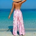 thumbnail image 5 of lcziwo Daily Sales of The Day Women's 2025 Bikini Swimsuit Summer 3 Piece Halter Neck Triangle Bras Long Pants and Bottom Shorts Bathing Suit Fashion Tie Dye Prints Swimwear Pink XL, 5 of 6