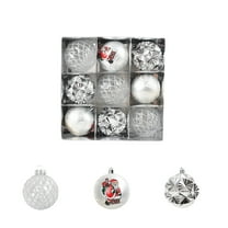 Virelaxpo Set of 9 Christmas Ornament Balls - 8cm Colorful Plastic Decorative Spheres for Tree Decor, Wreath, and Holiday Gift, with Pre-attached Loops