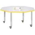 thumbnail image 2 of Berries 6428JCM007 Octagon Mobile Activity Table, 48" x 48", Gray/Yellow/Gray, 2 of 2