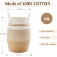 thumbnail image 2 of L Extra Large Laundry Hamper Basket by Fiona's magic, Woven Tall Clos Hamper for Storage Blanket, Toys and Dirty Cos in Bedroom and Living Room Organizer, &, 2 of 6