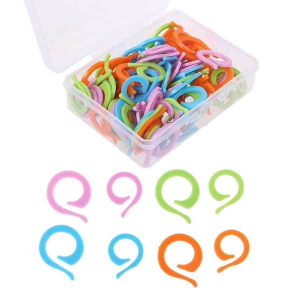 100pcs Plastic Knitting Crochet Locking Stitch Markers Counting Ring Needle Clip Hook Mark Circle Latching