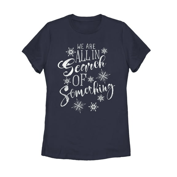 Women's Frozen 2 All Searching  Graphic Tee Navy Blue Medium