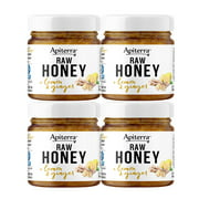 Apiterra - Raw Honey with Ginger and Lemon, 8 Ounce, 4 pack