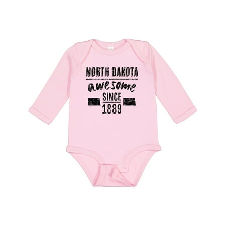 

Inktastic North Dakota Awesome Since 1889 Gift Baby Boy or Baby Girl Long Sleeve Bodysuit