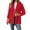 Red, variant on Chbgutlmr Zip up Fuzzy Jackets for Women 3/4 Sleeve Irregular Hem Side Button Hooded Jackets Casual Warm Winter Hoodies
