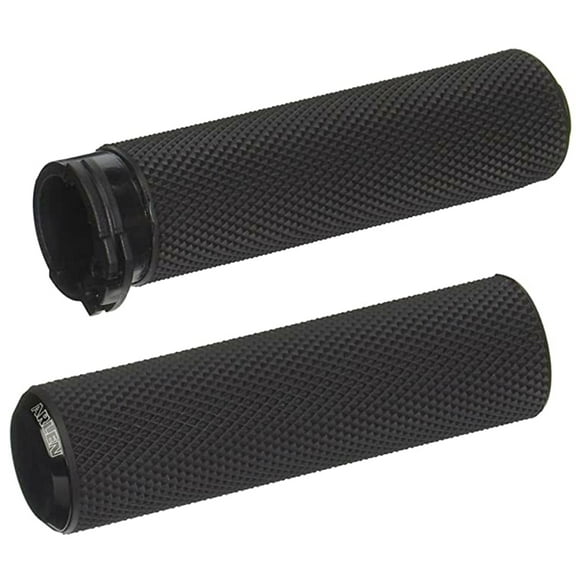 Arlen Ness Fusion Knurled Black Motorcycle Grips (07-325)
