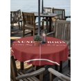 thumbnail image 2 of Outdoor Tablecloth with Umbrella Hole for Patio/Picnic/Party/Camping, Laundry Room Waterproof Table Cloth Round Cover Washable, Pure Red Minimalist Solid Color Modern Art (Dia 60"), 2 of 9