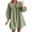 Green, variant on Xunlbb Summer Dresses for Women 2025 Women's 3/4 Puff Sleeve Plaid Mini Dress Lapel Doll Collar Loose Dress S-2XL