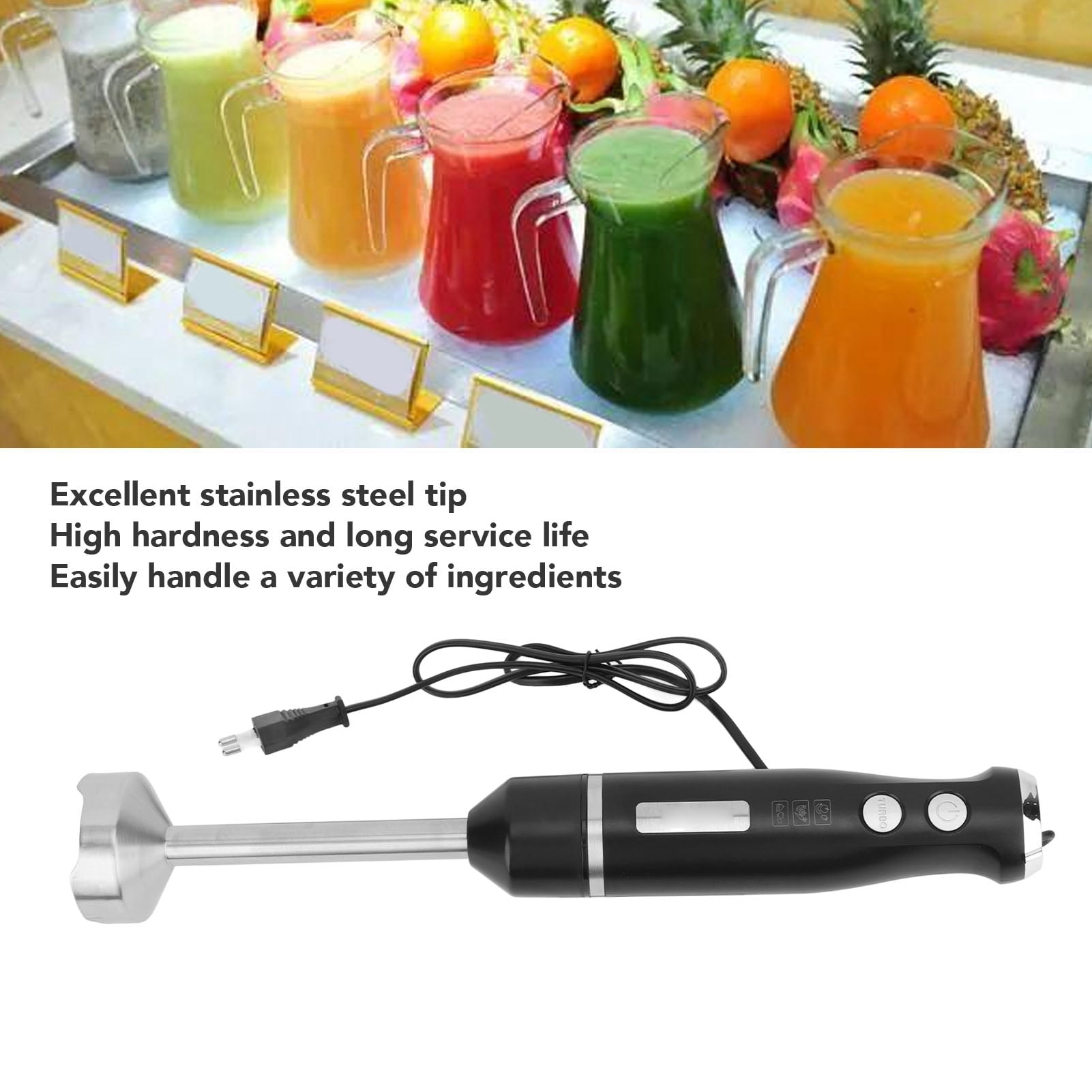 YAHHU Corded Hand Blender, 500W Powerful Variable Speed Handheld Electric Stick Mixer with Stainless Steel Blades for Smoothies, Baby Food, Soups and Sauces, 16.5 inches / 42 cm