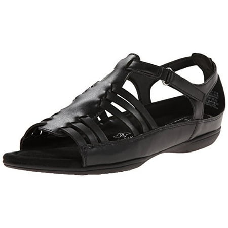 Hush Puppies Kids Sandals Soft Style by Hush Puppies Women's Eaby Dress Sandal, Black Kid Fusion Leather, 6 W US ()